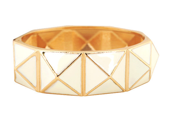 Pyramid Bangle Bracelet- Ivory
