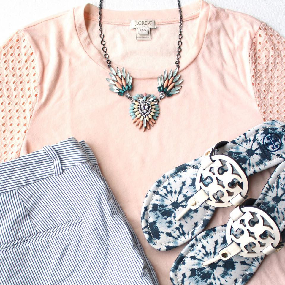 Crystal Peacock Petals Necklace- Multi Pastel
