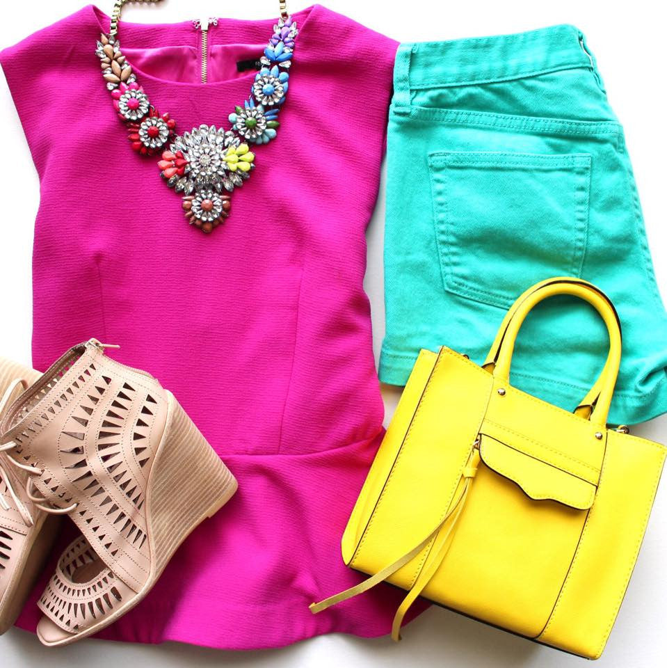 Rainbow Neon Mix Statement Necklace