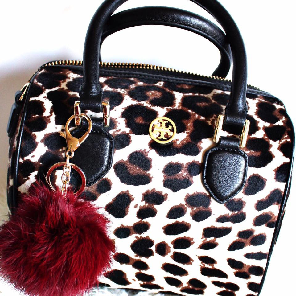 Faux POM Charm/Keychain- Red Wine