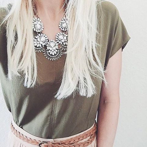 Crystal Rays Two Chain Necklace