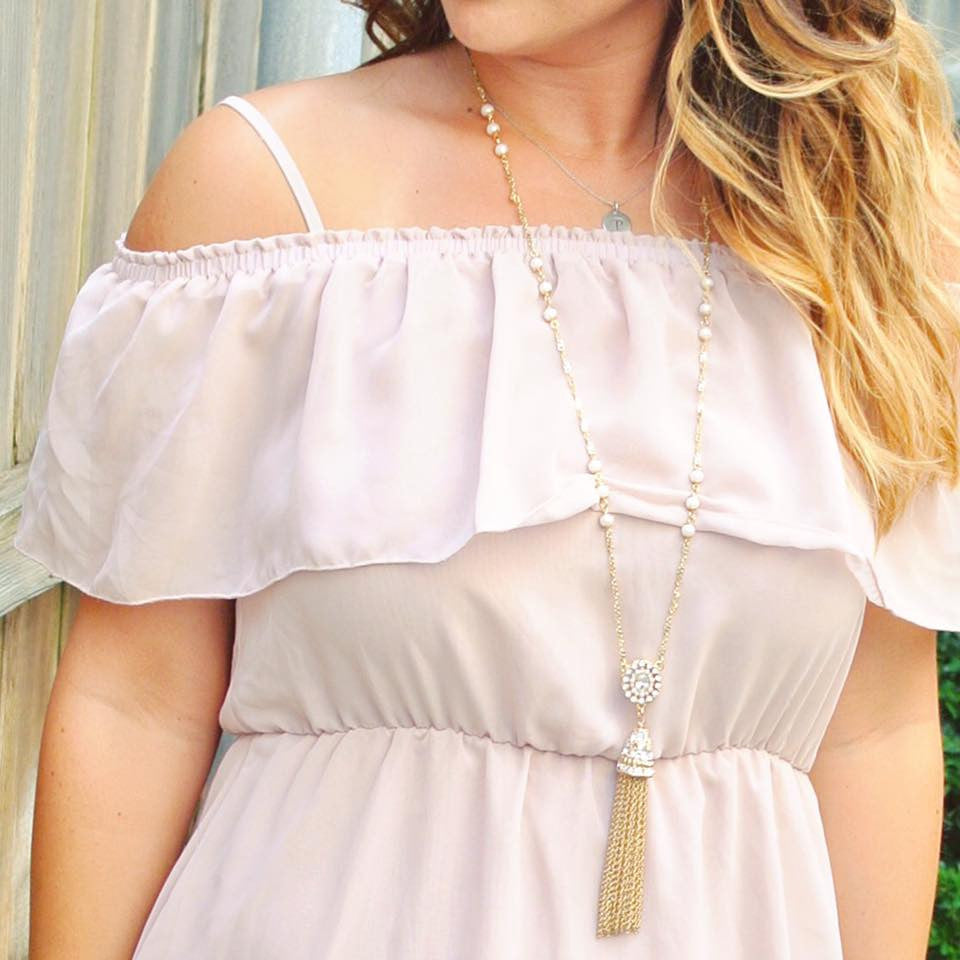 Romantic Rox Tassel Necklace