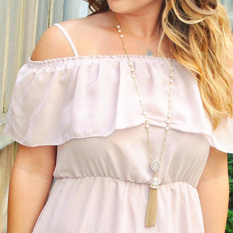 Romantic Rox Tassel Necklace