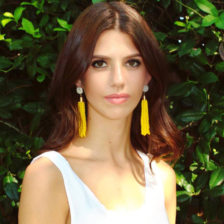 Sweet Treat Tassel Earrings- Yellow