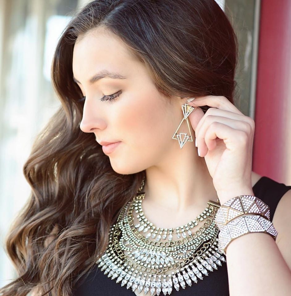 Deco Crystal Drop Earrings