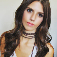 Floral Chic Choker Necklace- Brown