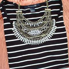 Tribal Royalty Crystal Bib Necklace