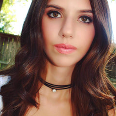 Marble Dot Choker Necklace- Black/White