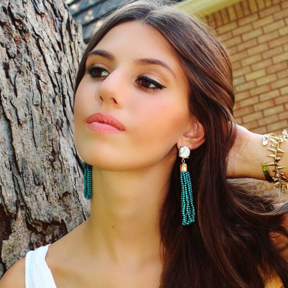 Sweet Treat Tassel Earrings- Teal