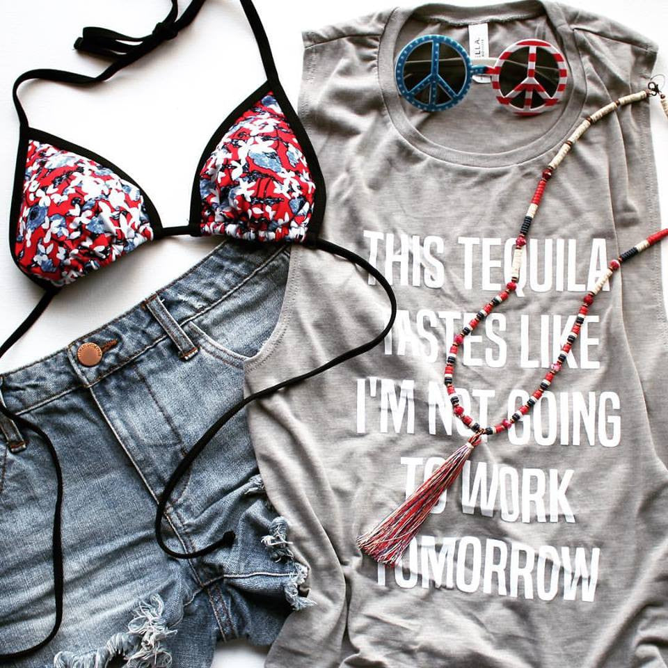 Red White & Tassel Necklace