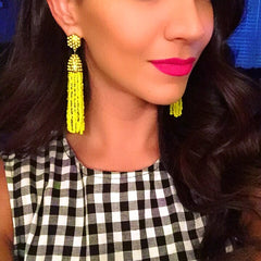 Victoria Joy Tassel Earrings- Yellow