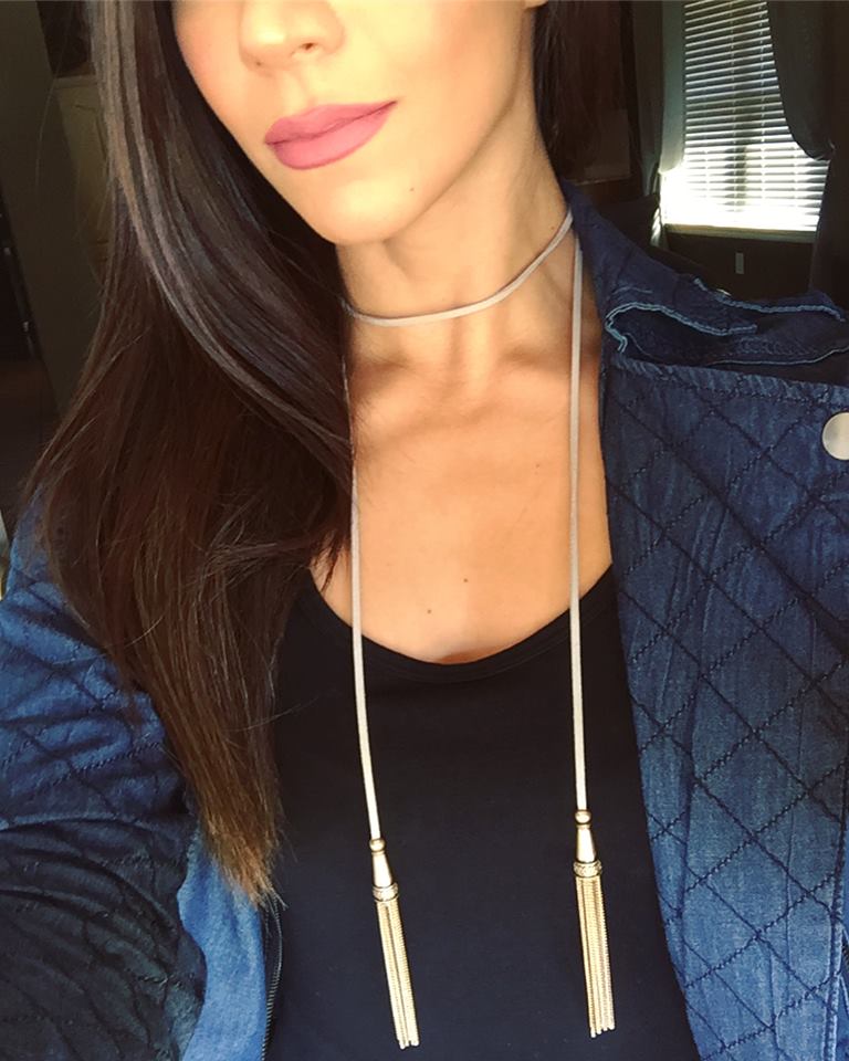 Dreams Wrap Tassel Choker Necklace- Grey