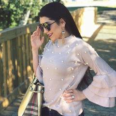 Bella Shine Tassel Earrings- Champagne