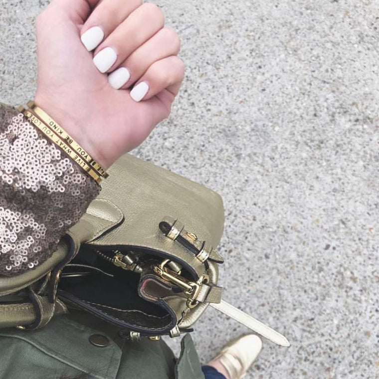 BE TRUE. BE YOU. BE KIND* Cuff Bracelet- Gold