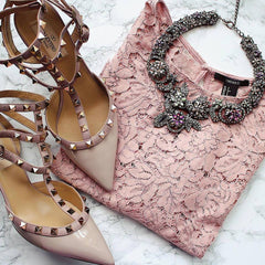 Luxe Floral Frosting Statement Collar Necklace