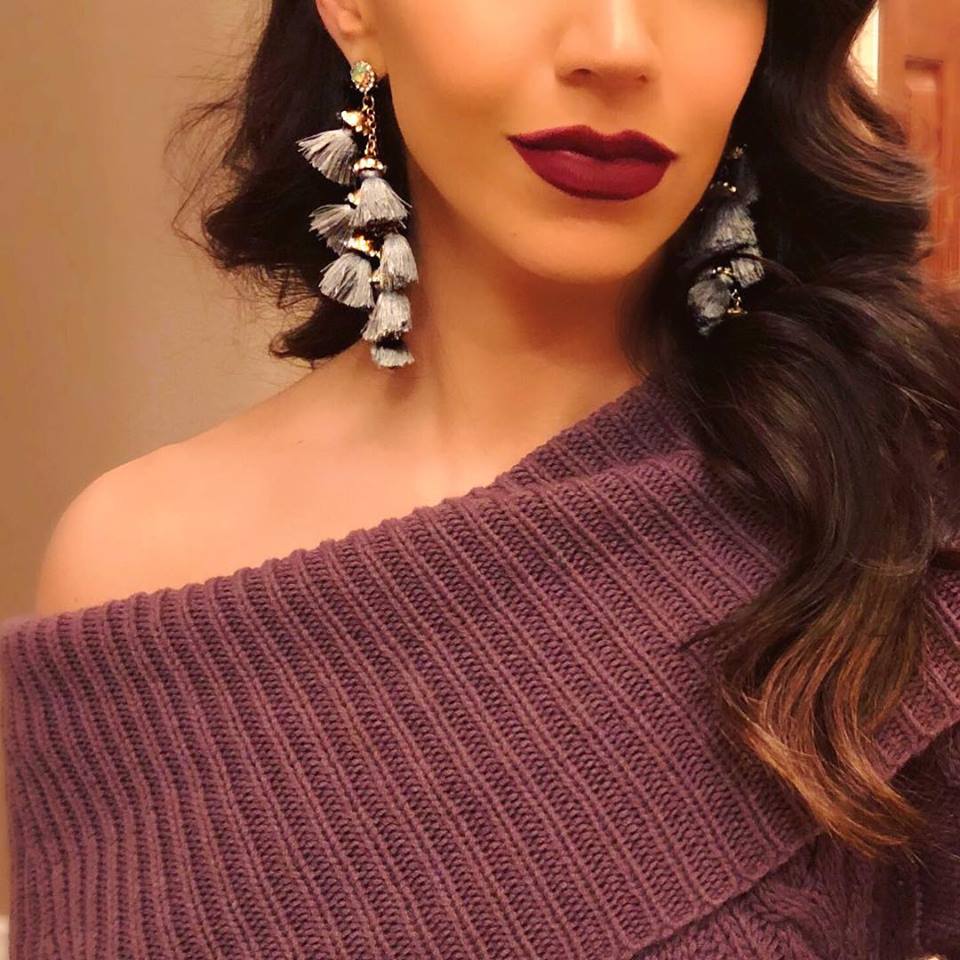 Havana Tassel Duster Earrings- Grey