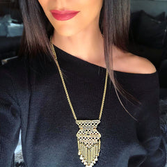 Golden Catcher Convertible Fringe Necklace