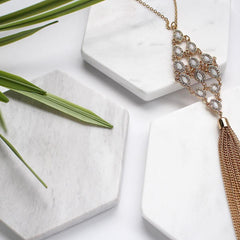 Lorena Cascade Shimmer Tassel Necklace