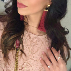 Deja Tassel Earrings- Red Wine Burgundy