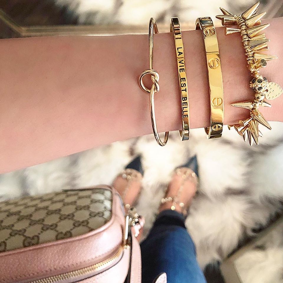 Infinity Knot Cuff Bracelet- Gold