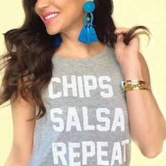 Lydia Marie Tassel Earrings- Blue