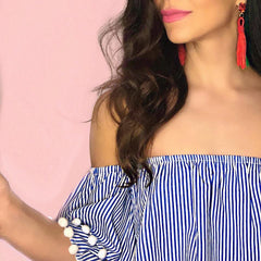 Andrea Sky Tassel Earrings- Red
