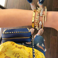 Stella Cuff Bangle Bracelet- Gold
