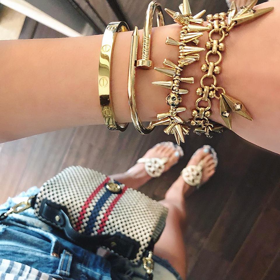 Stella Cuff Bangle Bracelet- Gold