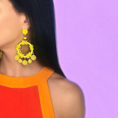 Dulce Hoop Earrings- Yellow
