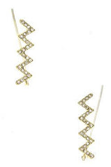 Zig & Zag Pavé Ear Crawlers- Gold