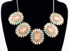 Luxe Crystal Statement Necklace-Light Pink