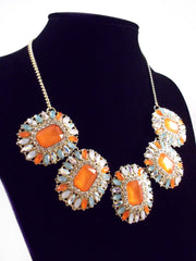 Crystal Orange Statement Necklace