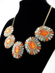 Crystal Orange Statement Necklace