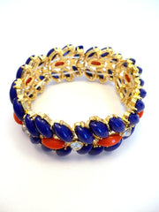 Designer Inspired Floral Leaf Stretch Bracelet- 3 Color Options