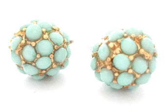 Pavé Dot Earrings- Mint