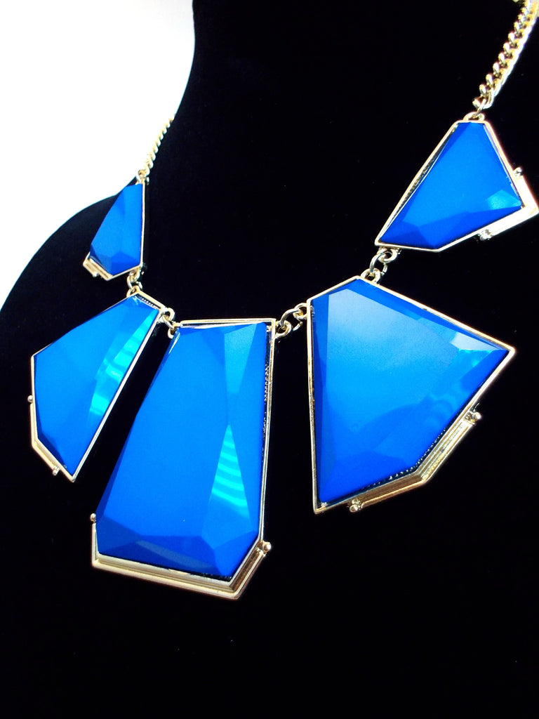 Deco Bib Statement Necklace- Royal
