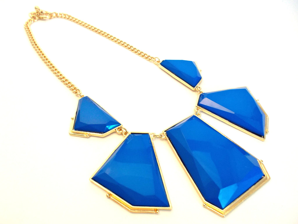 Deco Bib Statement Necklace- Royal