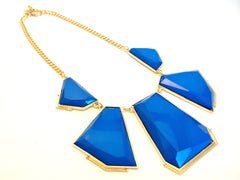 Deco Bib Statement Necklace- Royal