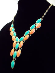 Y-Shaped Teardrop Jeweled Necklace