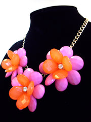 Colorblock Rosette Necklace