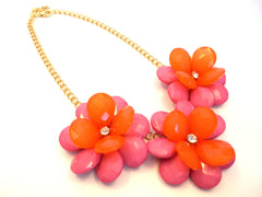 Colorblock Rosette Necklace