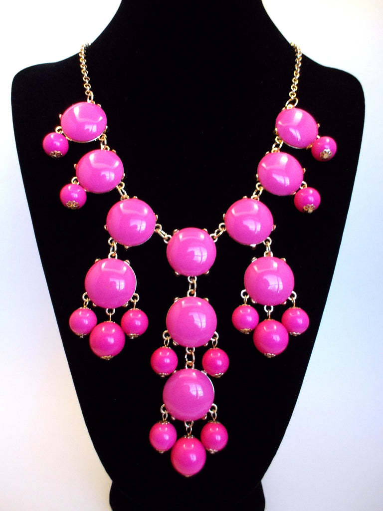 Bubble Statement Necklace- Pink