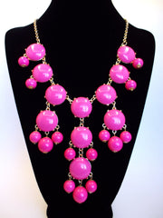 Bubble Statement Necklace- Pink