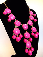 Bubble Statement Necklace- Pink