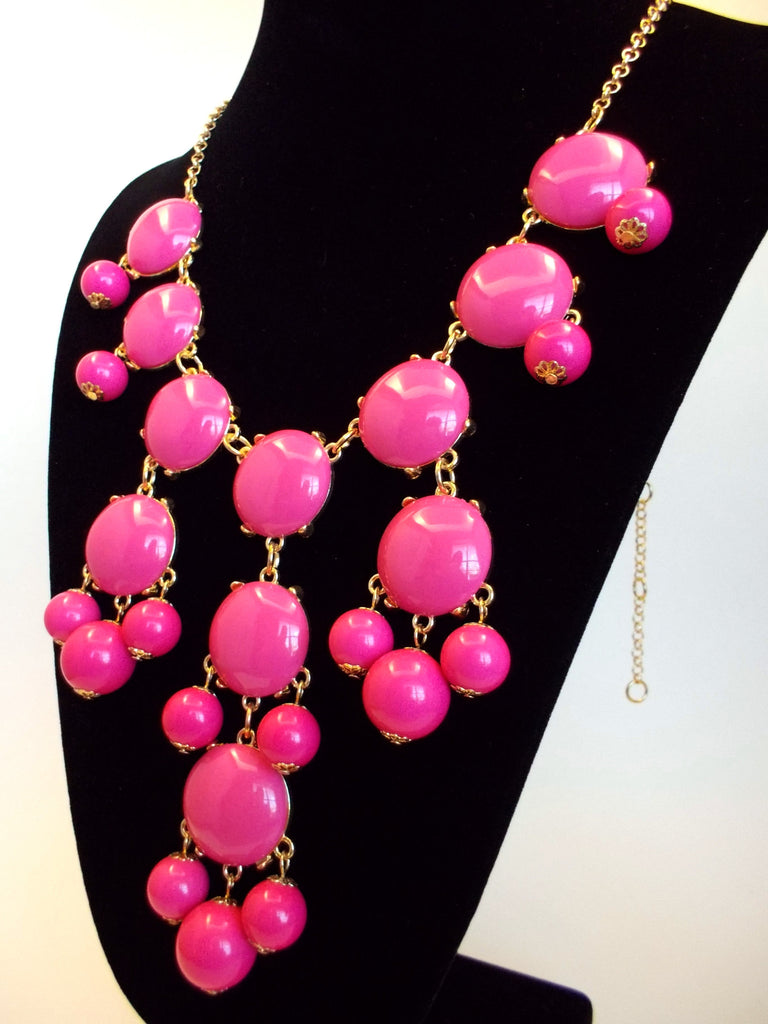 Bubble Statement Necklace- Pink