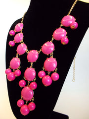 Bubble Statement Necklace- Pink