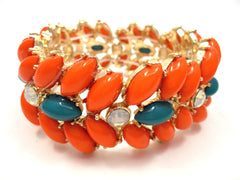Designer Inspired Floral Leaf Stretch Bracelet- 3 Color Options