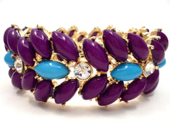 Designer Inspired Floral Leaf Stretch Bracelet- 3 Color Options