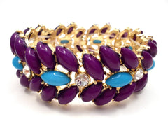 Designer Inspired Floral Leaf Stretch Bracelet- 3 Color Options
