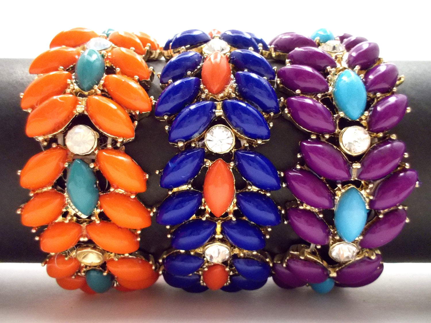 Designer Inspired Floral Leaf Stretch Bracelet- 3 Color Options
